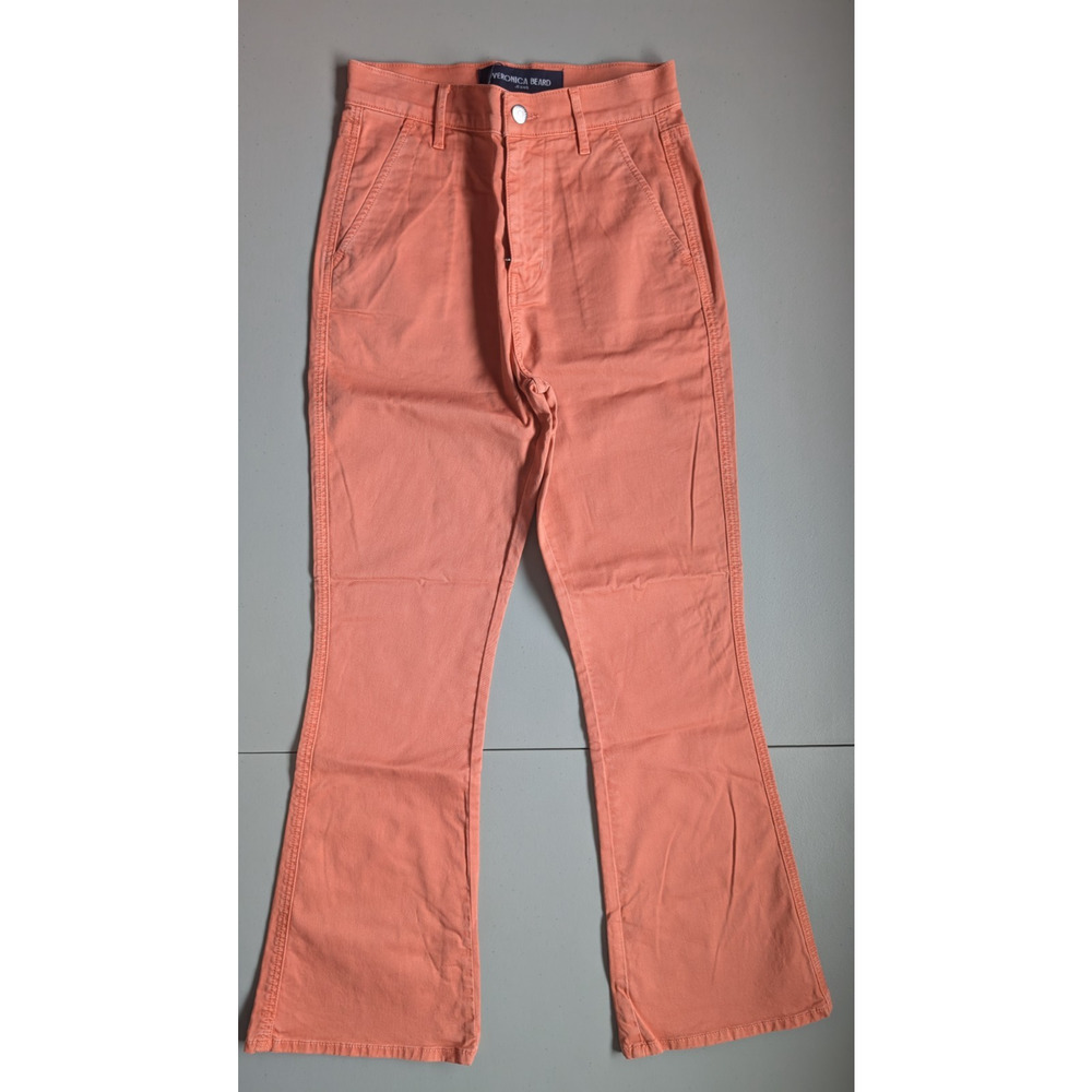 NWD Veronica Beard CARSON Ankle Flare W Slant Pockets Sz 26 Dark Coral #4D459